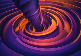 Poster - Abstract spiral design in vibrant purple and orange tones