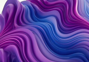 Poster - Abstract waves of purple and blue flowing in a dynamic pattern