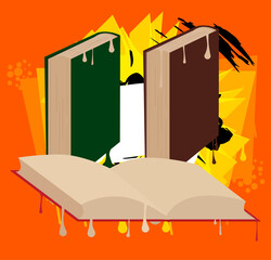 Poster - Book graffiti. Abstract modern street art decoration performed in urban painting style.
