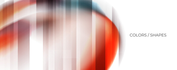 Poster - Abstract shapes and bright fluid colors. Vertical lines. Futuristic blurred vibrant color gradients for creative graphic design. Vector illustration.