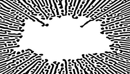 Poster - Black and white abstract frame pattern with abstract turing element for creative design and background. Vector Format Illustration 