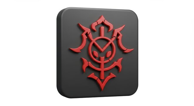 Rendered Emblem of Esoteric Symbol on Dark Gray Rounded Square