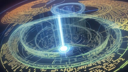 Poster - Futuristic radar screen with abstract space background. abstract background with space