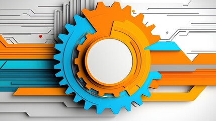 Poster - Abstract Illustration of Interlocking Gears Representing Ecosystem and Collaboration in Modern Technology Design