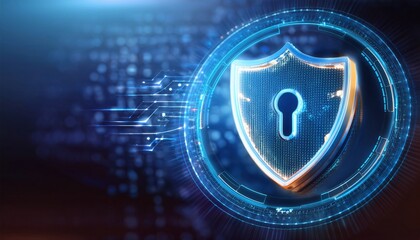 Poster - a prominent security shield emphasizing the importance of protection in digital asset storage soluti