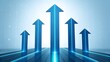 © CreativeEarth - Blue Arrows Rising: Conceptual Growth Illustration Showing Progress, Achievement, and Upward Direction on a Modern Grid.