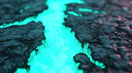 Fototapete - Glowing aqua substance texture for futuristic digital design and enhancement