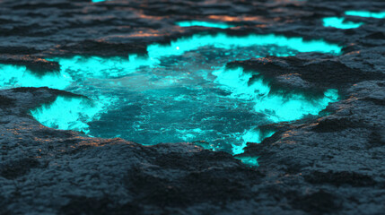 Fototapete - Glowing aqua texture with luminous substance in high detail for design projects