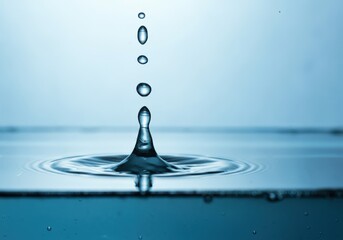 Aufkleber - Water droplet creating ripples on a calm surface