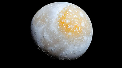 Wall Mural - Isolated Sphere With Textured Surface And Glittering Dust Against Black Background