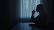 © kinomaster - Silhouette of Woman Drinking From Glass Against Window Light