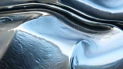 Poster - A silver object with a shiny surface. It is a reflection of the sky