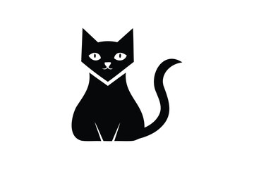  Cat shape logo icon on white background