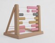 © imaginart - 3D illustration  pastel colored abacus sits ready for a counting lesson
