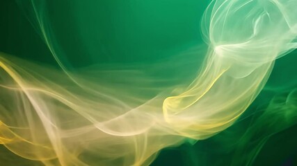 Poster - Abstract Smoke in Shades of Green and Yellow: Swirling patterns of translucent smoke dance gracefully against a backdrop of vibrant green, transitioning to warm yellows, creating a visual feast.