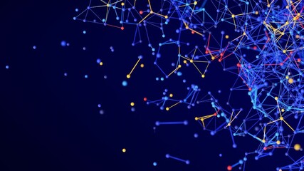 Poster - visualize network connection and data stream across a digital and global network. tech abstract of c