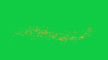 Wall Mural - abstract golden glitter shiny stars and dust wave glowing on green screen background 4k animation, luxury isolated glold glitter star motion design element	