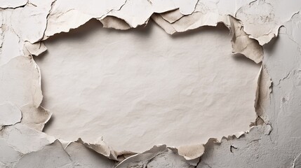 Poster - Damaged wall revealing old layer of wallpaper creating a frame