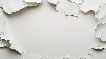 Poster - White abstract background with torn paper creating frame effect