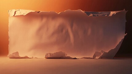 Poster - Blank wrinkled paper illuminated by warm light creating dramatic effect