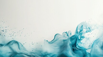 Poster - Turquoise ink forming magical abstract shapes in water