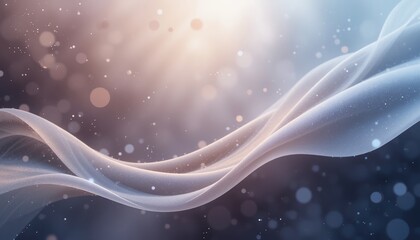 Poster - Flowing abstract light waves digital environment artistic visualization soft colors ethereal atmosphere dynamic movement for creative projects