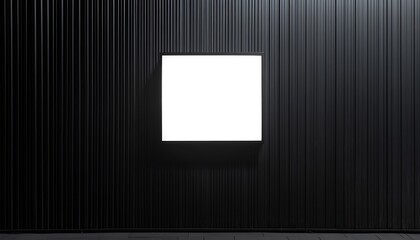 Wall Mural - Blank billboard on black wall. Mock up, 3D Rendering