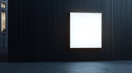 Wall Mural - Blank billboard on black wall. Mock up, 3D Rendering