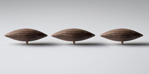 Poster - Arrangement of ornamental spinning tops displaying horizontal stripes pattern