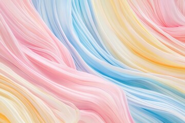Poster - Soft pastel fabric waves flow gently in a serene gradient of colors