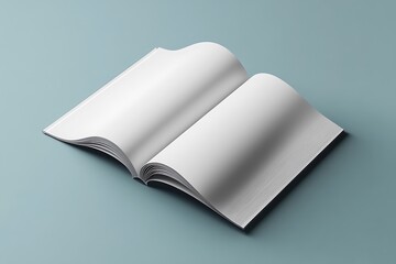 Wall Mural - Open book with blank pages on a white background. 3d render
