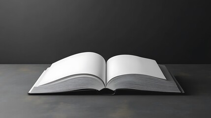 Wall Mural - Open book with blank pages on a white background. 3d render