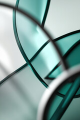 Poster - Abstract Turquoise Glass Design with Flowing Curves and Soft Light for Modern Aesthetic