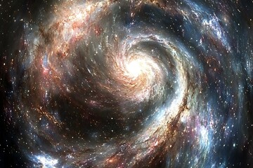 Wall Mural - A beautiful spiral galaxy showcasing many stars and vast cosmic space