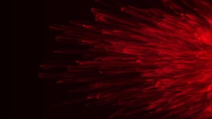 Poster - Futuristic point wave of particles. Visualization of sound waves. Dark background. Technology or science banner. Abstract digital 3D wave. 3D rendering. 4K animation.