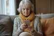 © lan - Unhappy older woman sitting on couch, holding smartphone feels frustrated and concerned, received upsetting news in sms, experiencing personal or family problems, misunderstanding through messages
