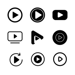 Wall Mural - media player icons set - vector illustration.