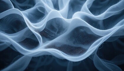 Poster - Fluid motion of ethereal fabrics abstract background digital art textured environment close-up view conceptual design for visual impact