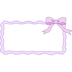 Poster - Decorative frame with bow in pastel colors for graphic design and decoration. Decorative frame with bow design for scrapbooking and decoration