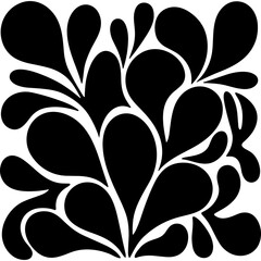Poster - Abstract Shapes Black and White Graphic Pattern. Decorative abstract shapes create a modern and stylish graphic pattern in black and white