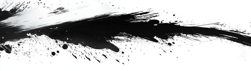 Aufkleber - Abstract Splatter Ink Design Featuring a Curved Black Splatter with a Gradient Effect Against a White Background Ideal for Artistic Textured and Dynamic Designs