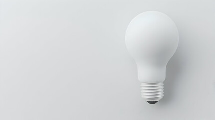 Poster - Glowing Light Bulb on Matte Wall Background for Creative Projects