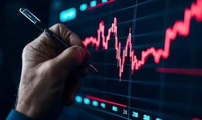 Poster - Hand Drawing Financial Graph with Various Data Visualizations