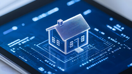 Poster - Holographic Digital Banking Icon Displayed on Tablet Screen