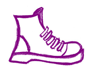 Wall Mural - boots icon crayon chalk drawing vector