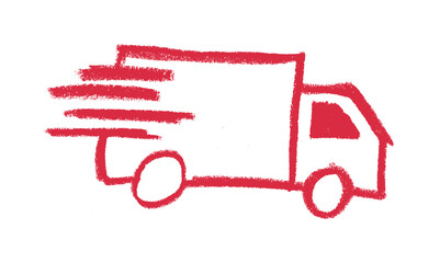 Wall Mural - fast shipping icon crayon chalk drawing vector