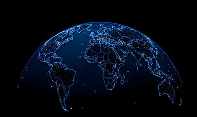 Poster - Global Internet Connectivity Concept with Digital World Map Illustration