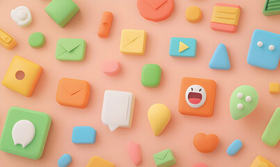 Poster - Colorful and Playful Icons for Graphic Design or Meme Creation