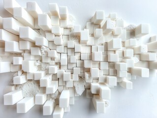 Poster - Intricate geometric foam patterns bright studio top-down photography minimalistic design modern aesthetic