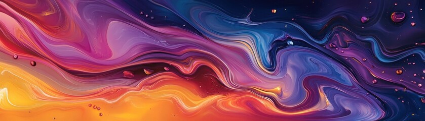 Aufkleber - Abstract Galaxy Background with Swirling Colors and Sparkling Stars Featuring Dynamic Texture and Cosmic Theme in Shades of Blue Purple Orange and Yellow